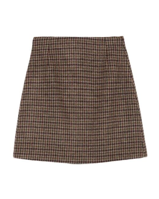 Weekend by Maxmara Brown Checked Skirt
