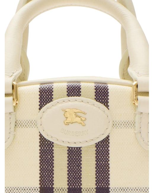 Burberry Natural Check-Pattern Bowling Mini Tote Bag