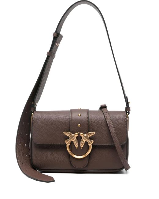 Pinko Brown Love Birds Shoulder Bag