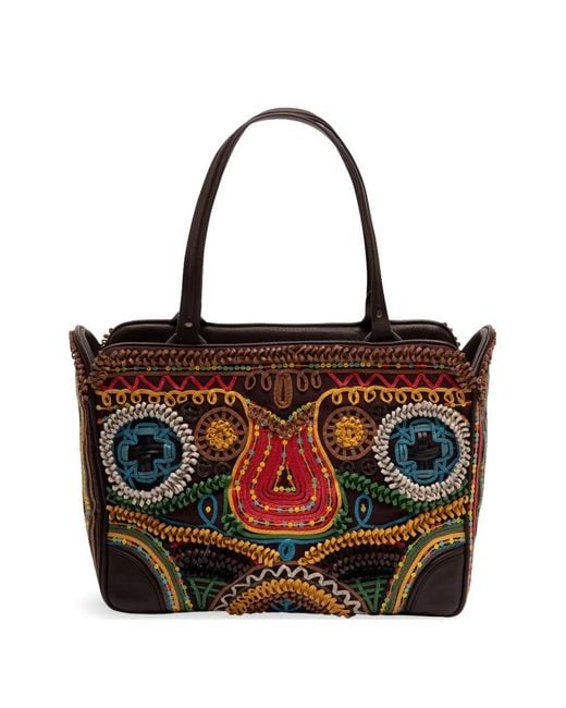 Jamin Puech Paris Black Rodriguez Embroidered Leather Shoulder Bag