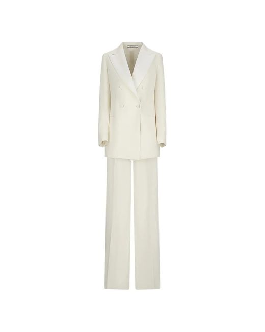 Tagliatore White Double-Breasted Peak-Lapel Blazer