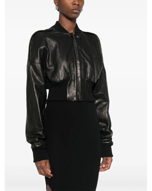 Rick Owens Black Leather Jacket
