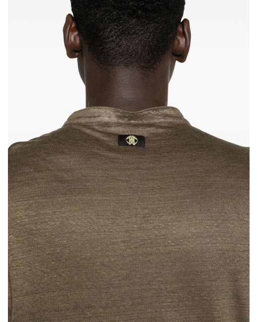 Roberto Cavalli Brown Semi-sheer Cotton Polo Shirt for men