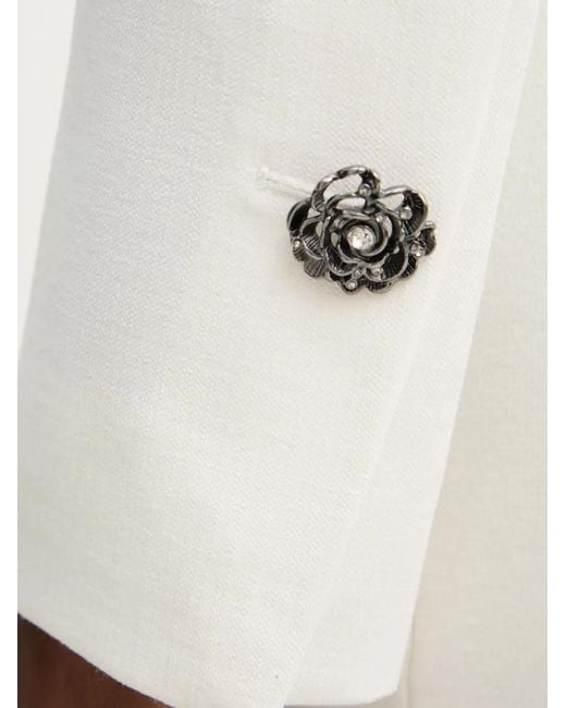 Pinko White Double-Breasted Blazer