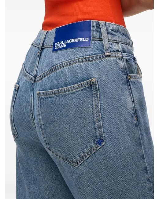Karl Lagerfeld Blue Logo-Patch Jeans
