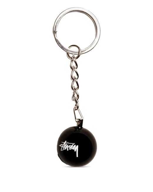 Stussy White 8 Ball Keyring