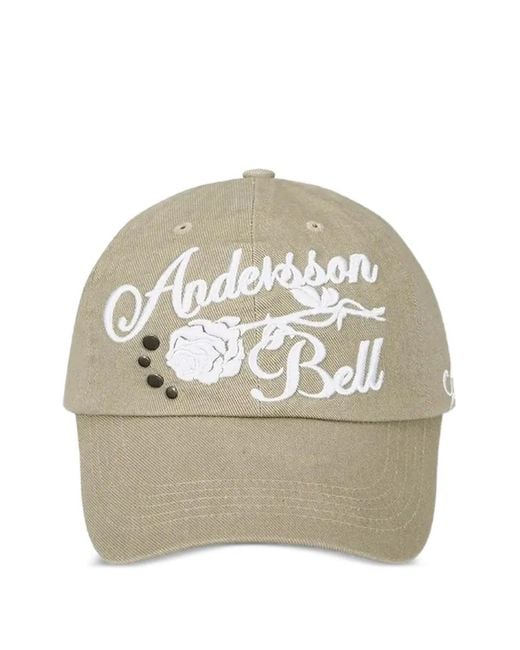 ANDERSSON BELL White Embroidered Floral-Detail Cap