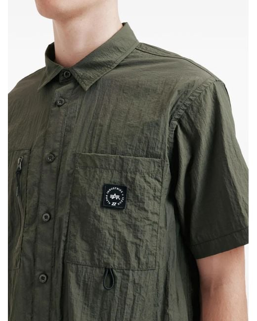 Izzue Green Zip-Pocket Shirt for men