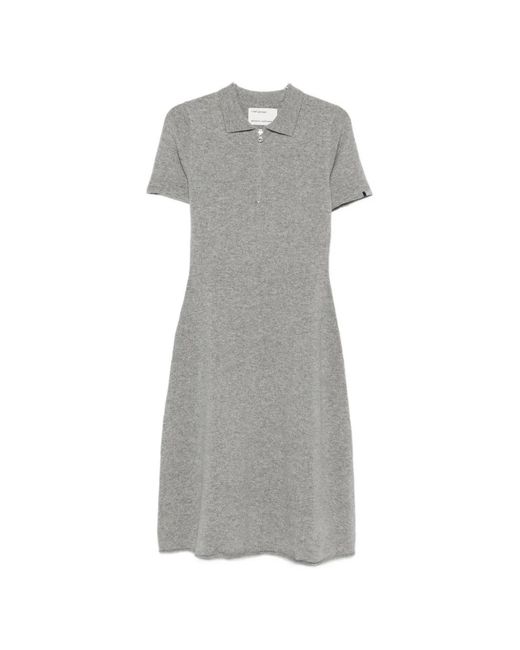 Extreme Cashmere Gray Georgia Zip-Fastening Midi Dress