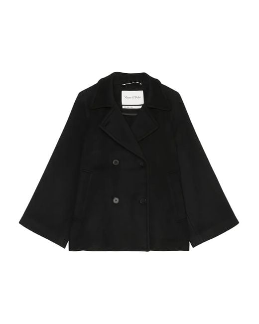 Marc O' Polo Black Double-Breasted Coat