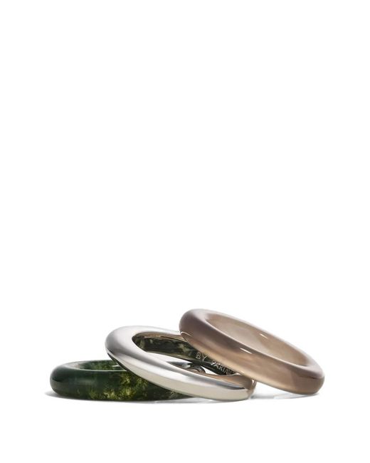 BY PARIAH Multicolor Lot De Trois Bagues Stack Trilogy En Agate