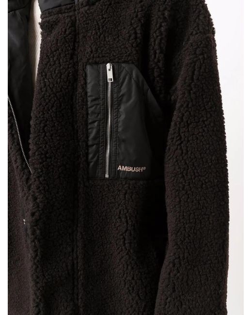 Ambush Black Two-Tone Teddy Jacket