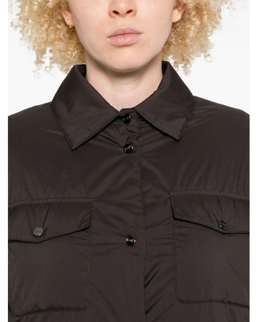 Herno Black Button-Down Flap-Pocket Shirt Coat