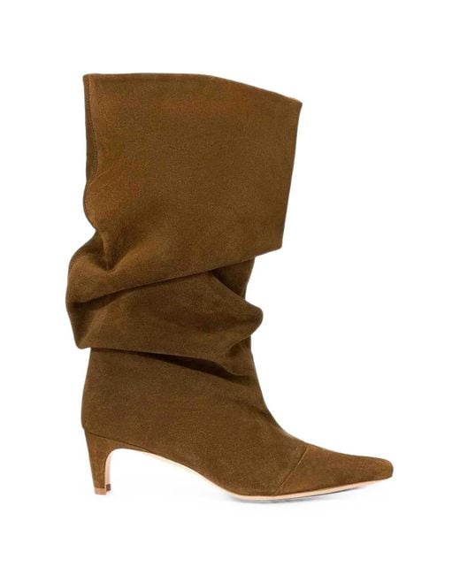Staud Brown Slouchy Pointed-Toe Boots