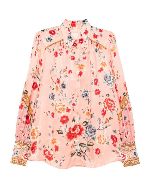 Camicia A Fiori di Camilla in Pink