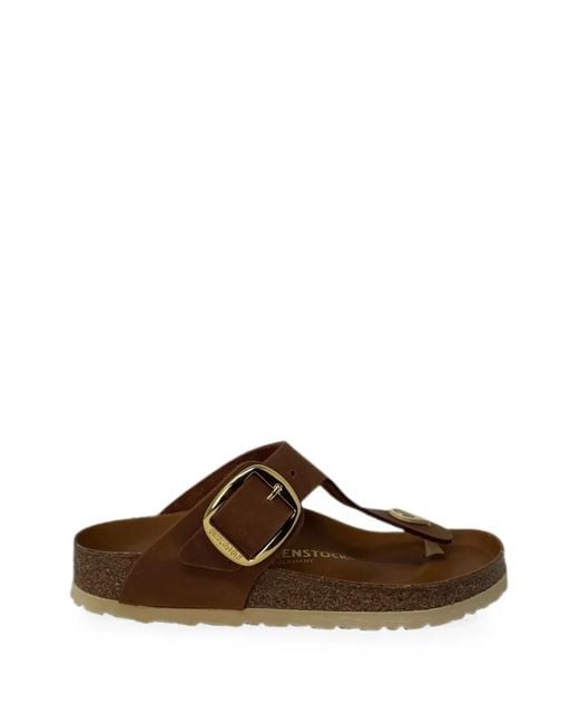 Birkenstock Brown Gizeh Big Buckle Sandals