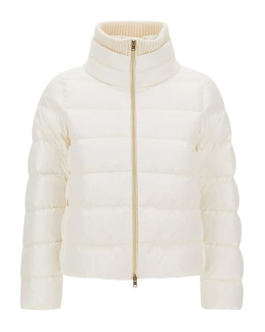 Herno White Quilted High-Neck Jacket