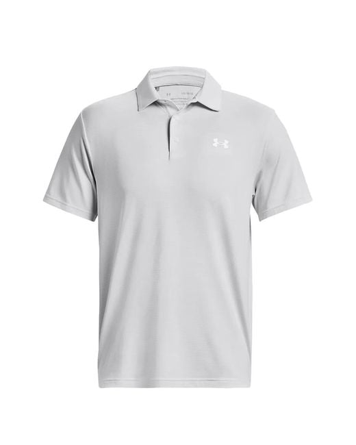 Under Armour Gray Playoff 3.0 Stripe Polo Shirt for men