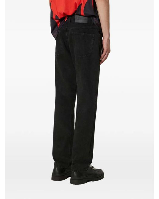 Pleasures Black Logo-Print Pocket Jeans for men