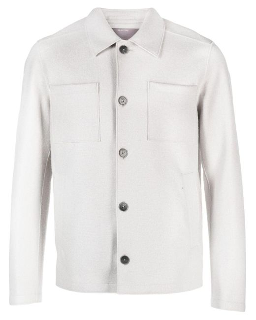 Herno White Virgin-wool Shirt Jacket for men