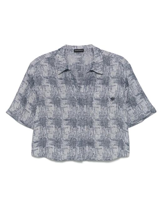 Emporio Armani パターンジャカード シャツ Gray