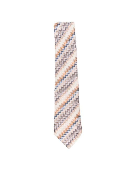 Missoni White Cravate À Motif Zig-Zag for men