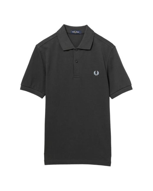 Fred Perry Black Logo-Embroidered Polo Shirt for men