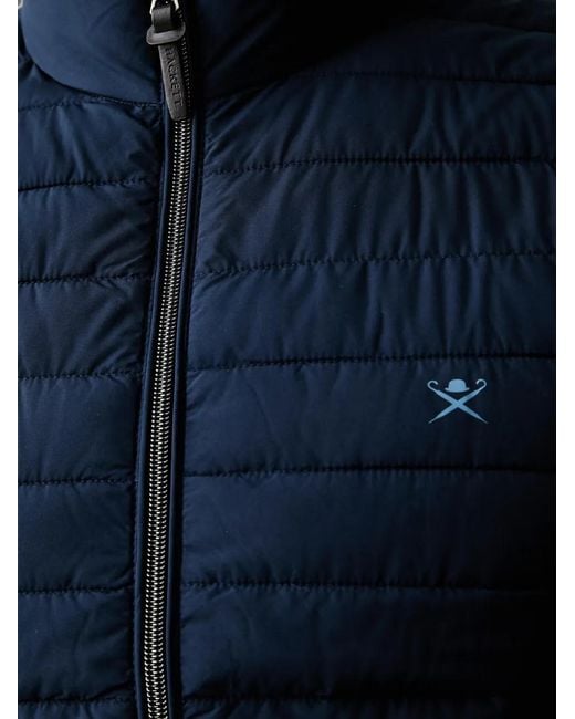 Hackett Blue Quilted Logo-Embroidered Gilet for men