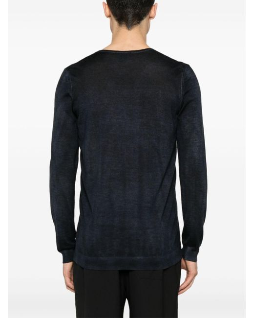 Avant Toi Blue V-neck Fine-knit Jumper for men