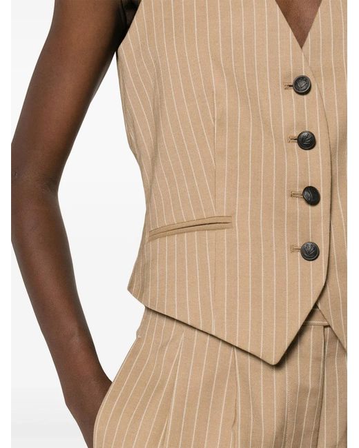 Rag & Bone Natural Priya Pinstriped Vest