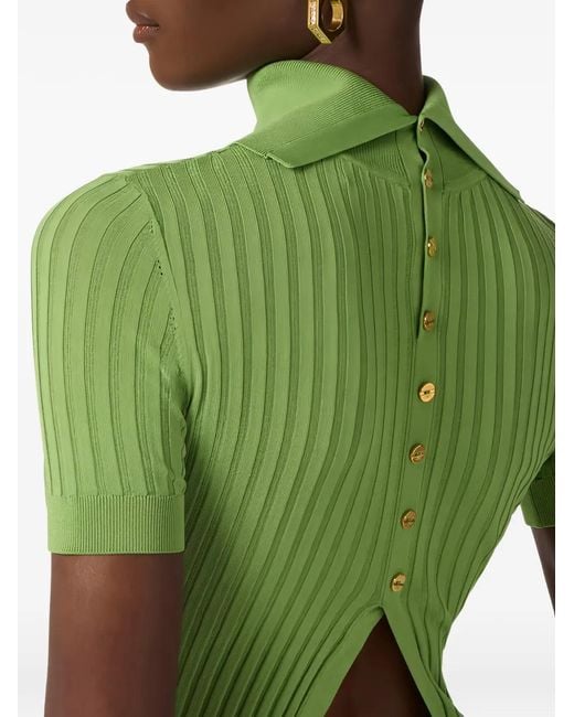 Elisabetta Franchi Green Sheer Knit Top