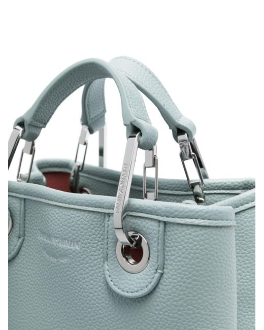 Emporio Armani Blue Logo-debossed Grained Mini Bag