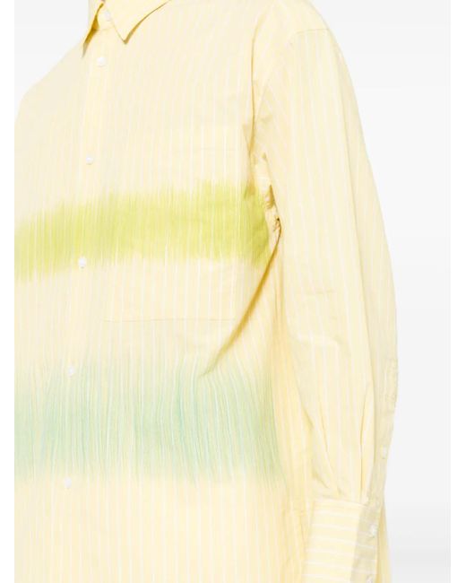 CROQUIS Yellow Stripe-Pattern Cotton-Blend Shirt for men