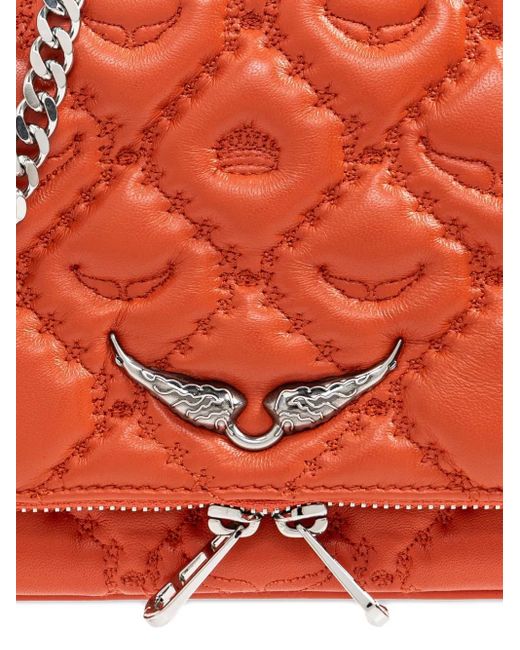 Zadig & Voltaire Red Sac Porté Épaule Rock Ii À Design Matelassé