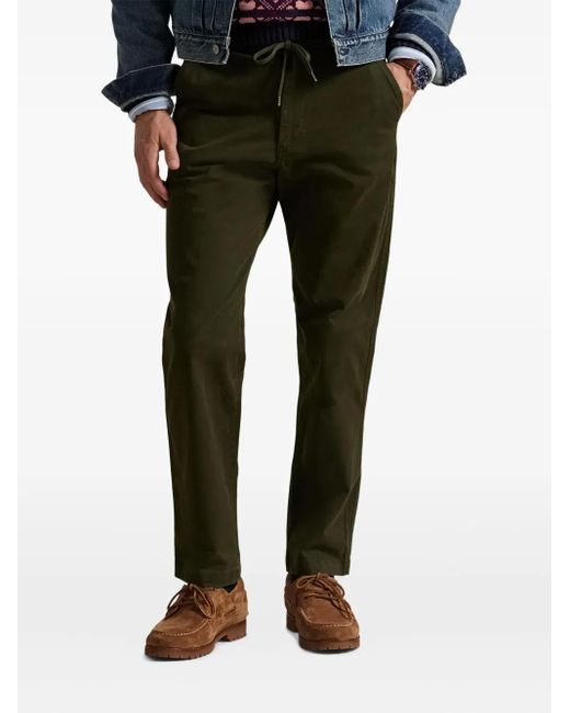 Polo Ralph Lauren Green Elasticated-Drawstring Trousers for men