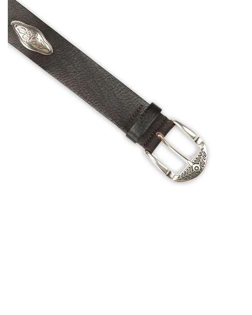 Fortela White Culien Embellished Leather Belt