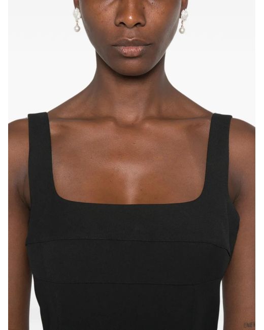 Stine Goya Black Square-Neck Flared Dress