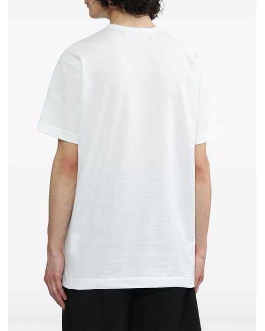 T-shirt In Cotone Con Logo di COMME DES GARÇONS PLAY in White da Uomo