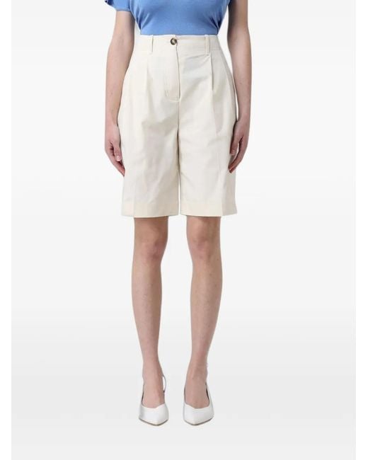MEIMEIJ Natural Pleated Tailored Shorts