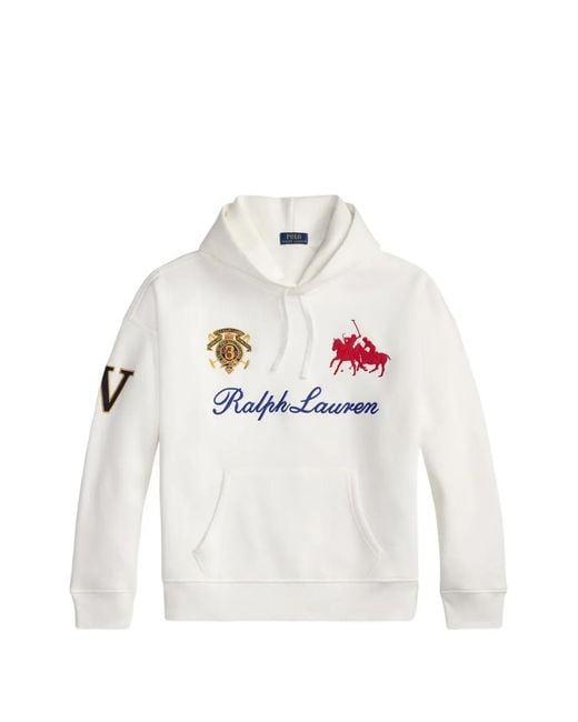 Polo Ralph Lauren White Hooded Long Sleeves Sweatshirt for men