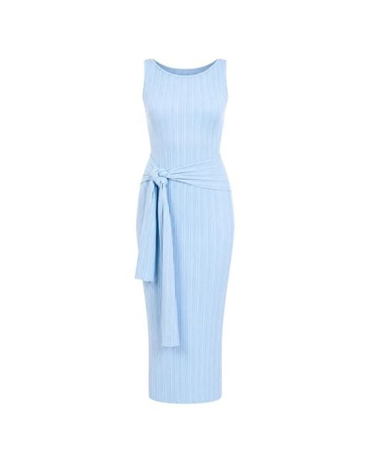 Ph5 Blue Ayla Reversible Ribbed-Knit Midi Dress