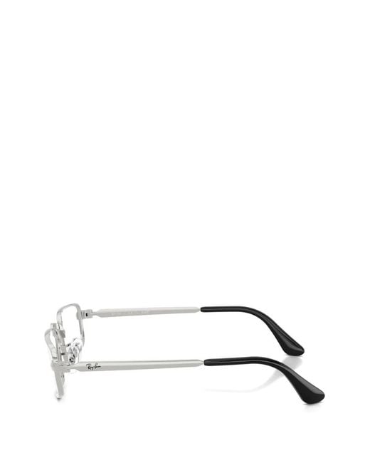 Ray-Ban White Rectangle-Frame Glasses