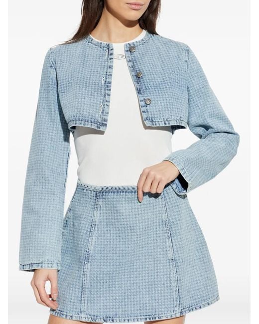 DIESEL Blue De-Terri-S Button Crop Jacket