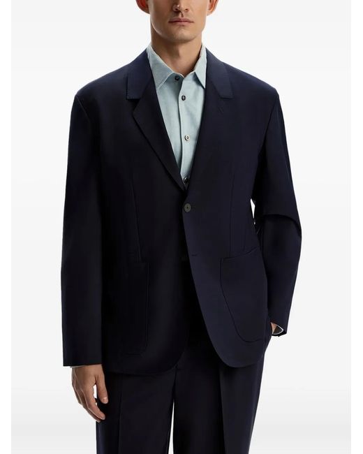 12 STOREEZ Blue Wool-Blend Blazer for men