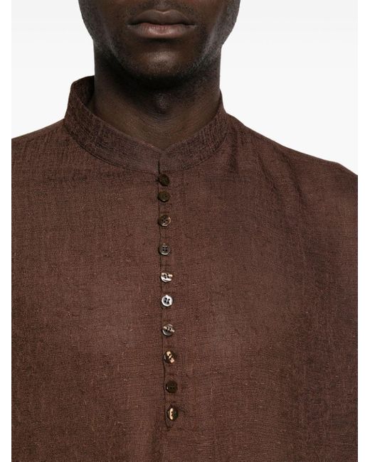 Siedres Brown Textured Fine-knit Shirt for men