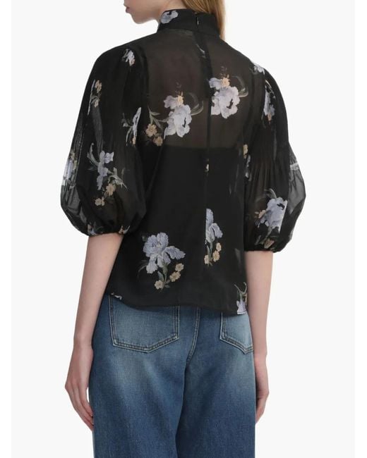 Zimmermann Blue Pleated Button Blouse