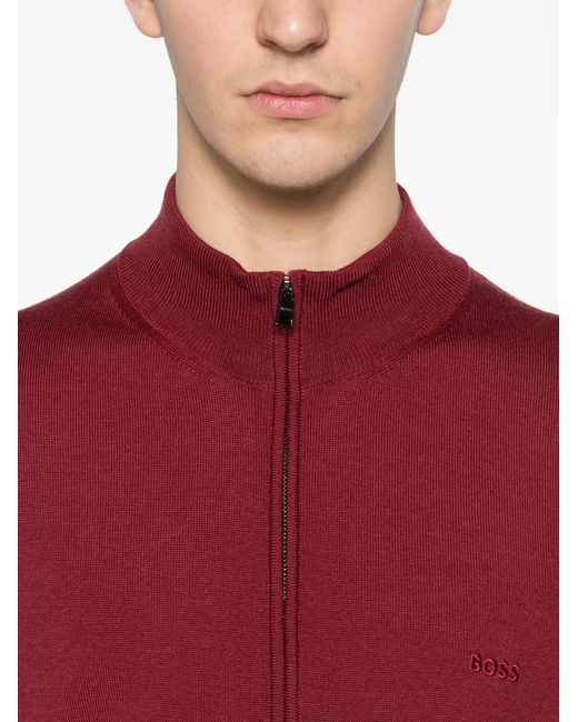 Boss Effen Vest in het Red voor heren