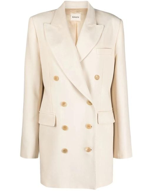 Khaite Natural The Balton Double-Breasted Blazer