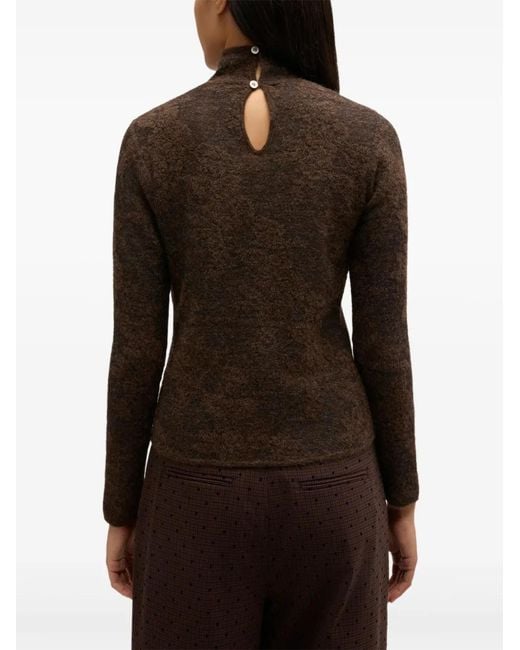 Ganni Brown High-Neck Sweater