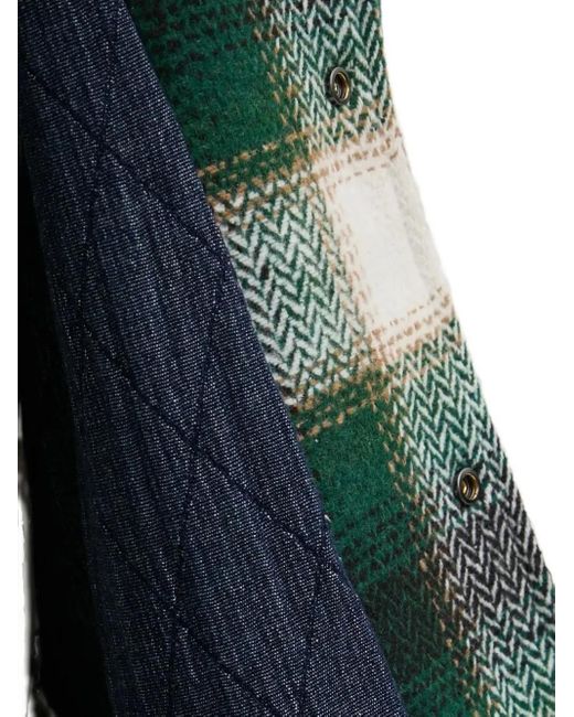 メンズ Desigual チェック シャツジャケット Green